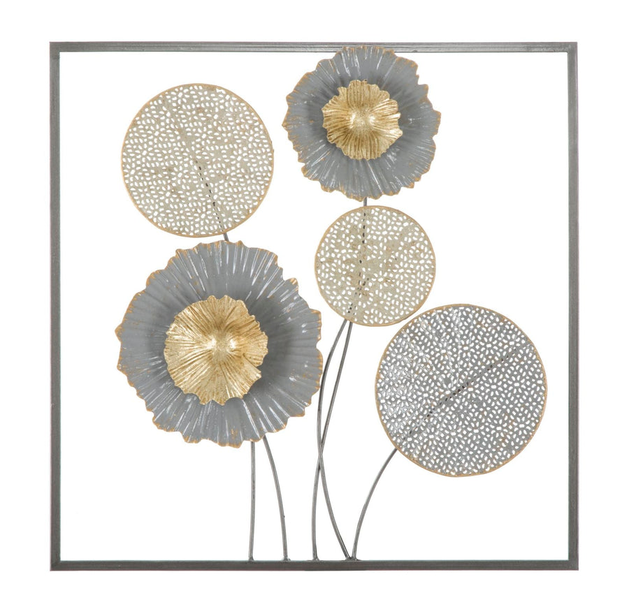 Wanddekoration Metall Blume rund