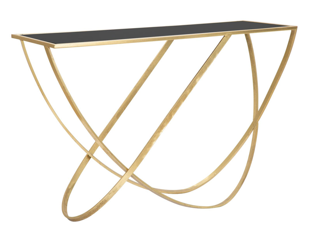 Glas Konsolentisch Mit Gold Metallbasis Moderner Flurtisch