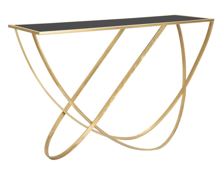 Glas Konsolentisch Mit Gold Metallbasis Moderner Flurtisch