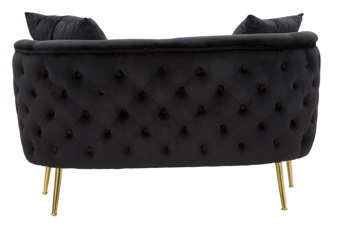 Schwarz Samt Sofa Bucarest Polster Couch