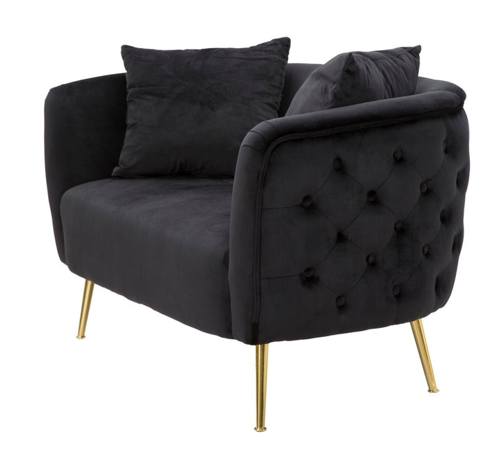 Schwarz Samt Sofa Bucarest Polster Couch