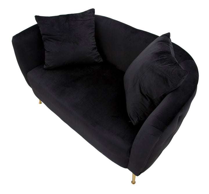 Schwarz Samt Sofa Bucarest Polster Couch
