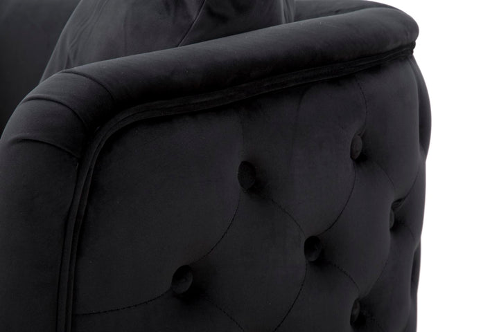 Schwarz Samt Sofa Bucarest Polster Couch