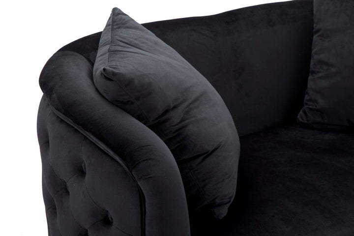 Schwarz Samt Sofa Bucarest Polster Couch