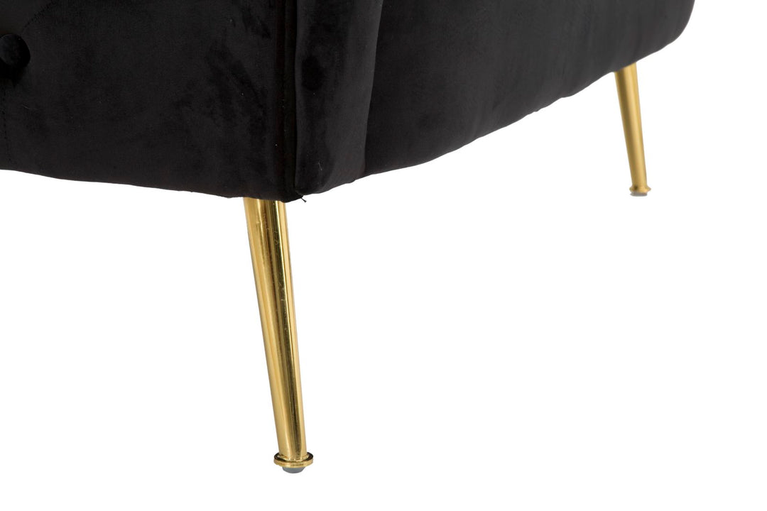 Schwarz Samt Sofa Bucarest Polster Couch