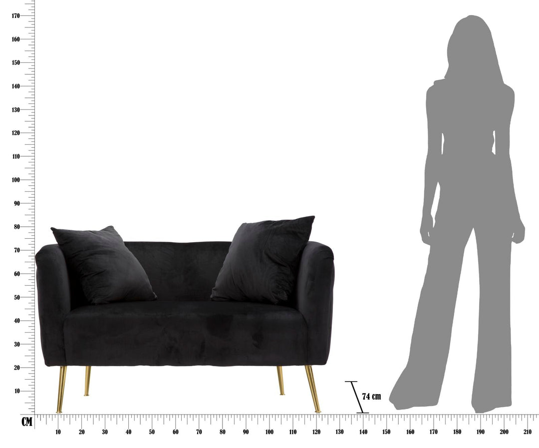 Schwarz Samt Sofa Bucarest Polster Couch