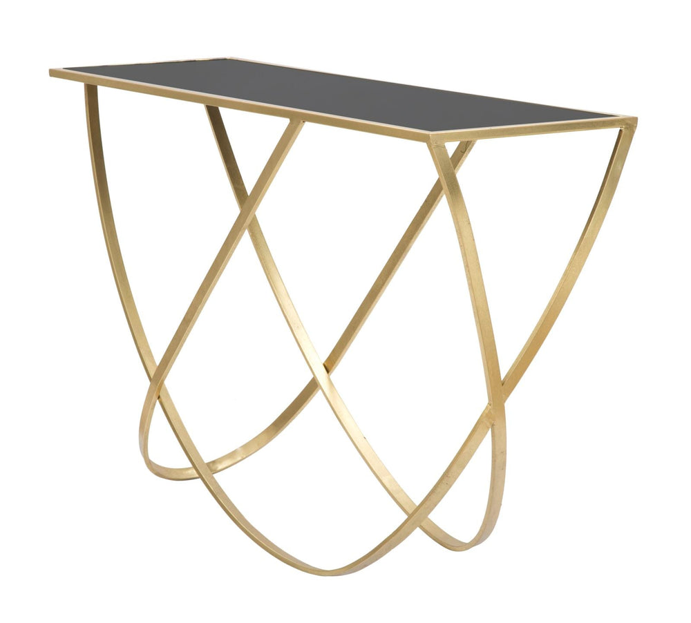 Glas Konsolentisch Mit Gold Metallbasis Moderner Flurtisch