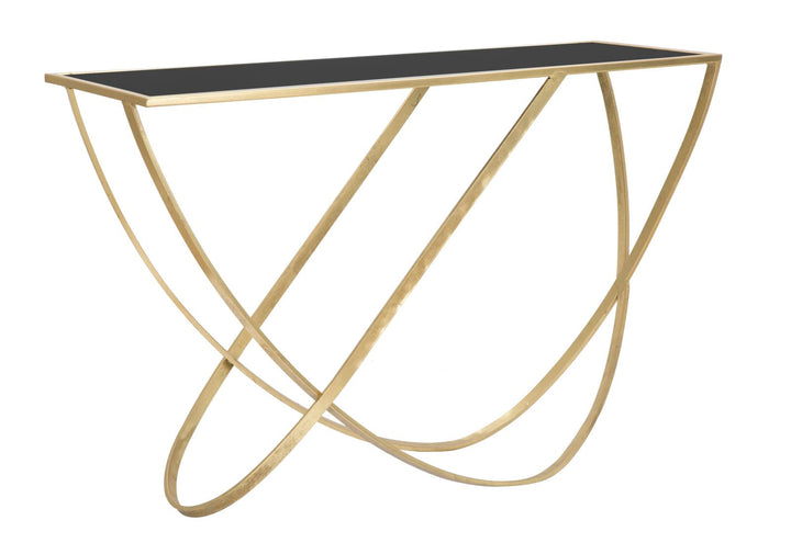 Glas Konsolentisch Mit Gold Metallbasis Moderner Flurtisch