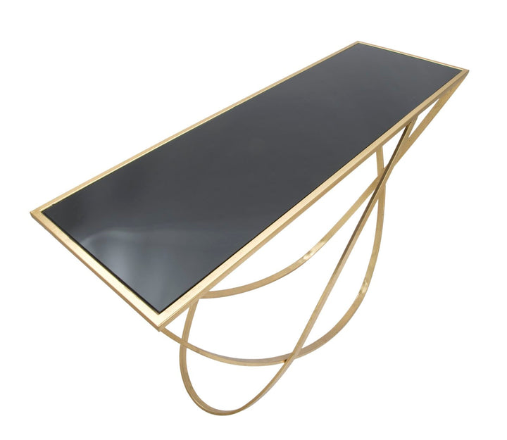 Glas Konsolentisch Mit Gold Metallbasis Moderner Flurtisch