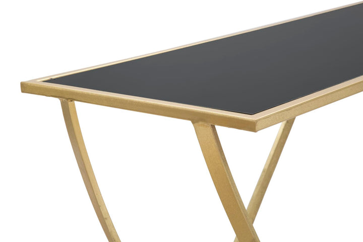 Glas Konsolentisch Mit Gold Metallbasis Moderner Flurtisch