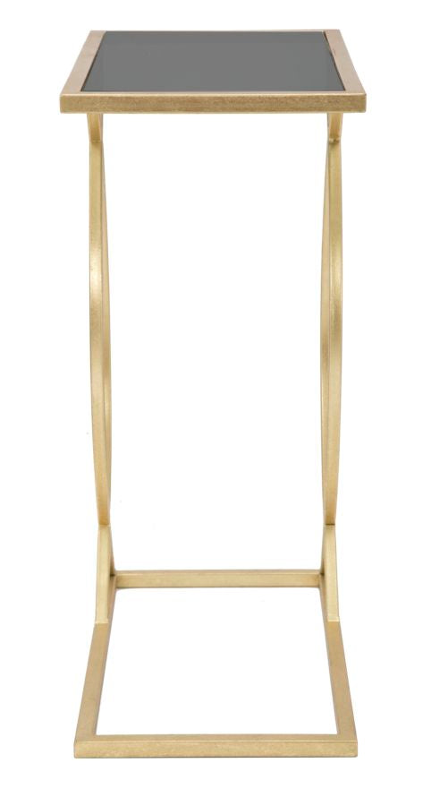 Geometrischer kleiner Tisch aus Goldmetall und Glas