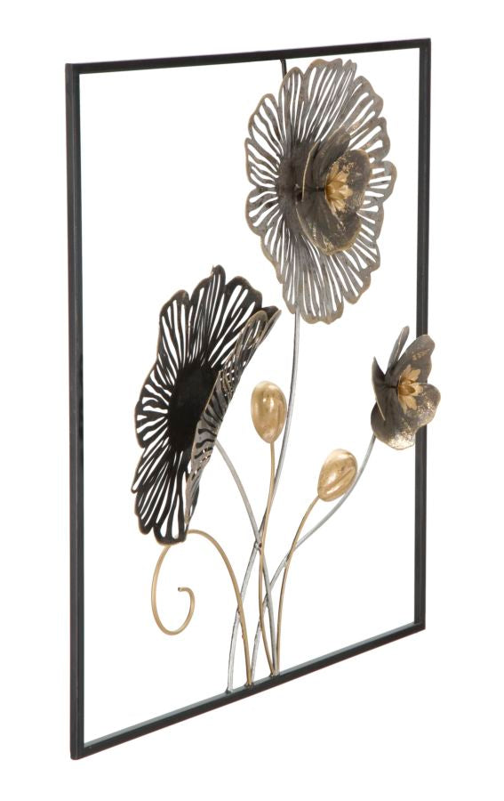 Metall Floral Wanddekoration im Rahmen