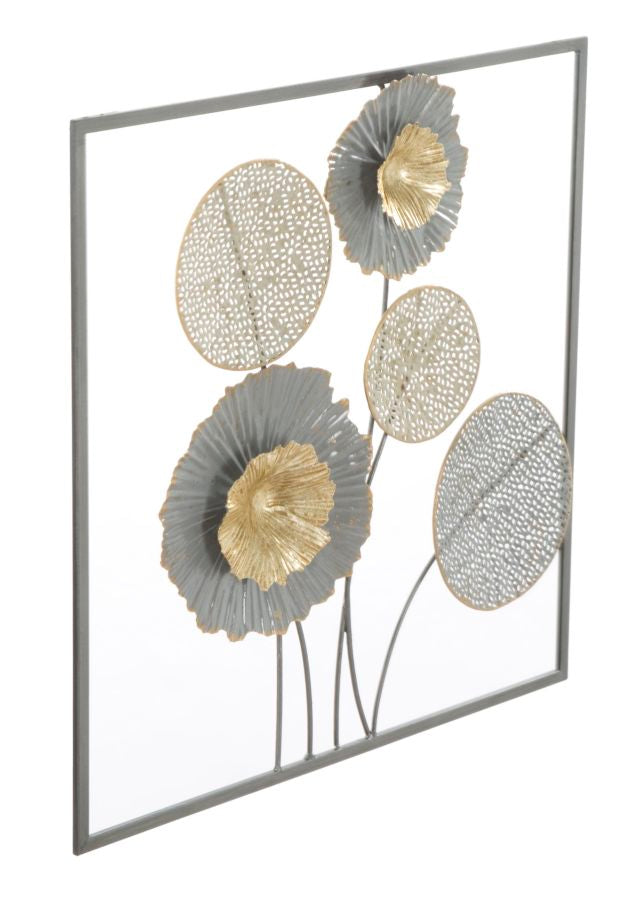 Wanddekoration Metall Blume rund