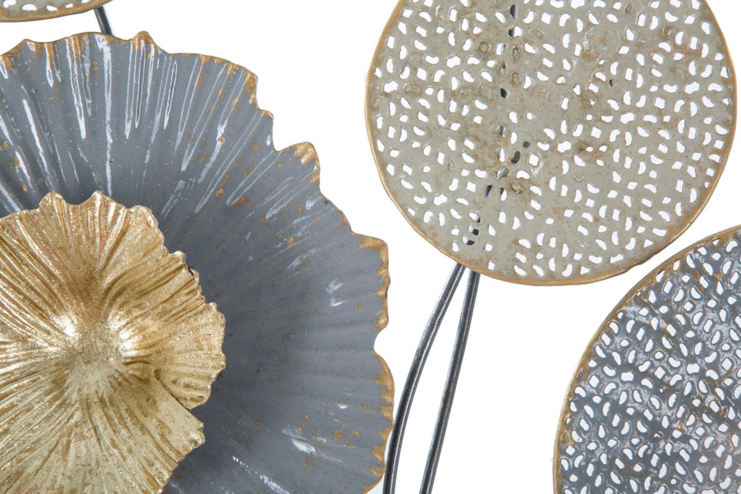 Wanddekoration Metall Blume rund