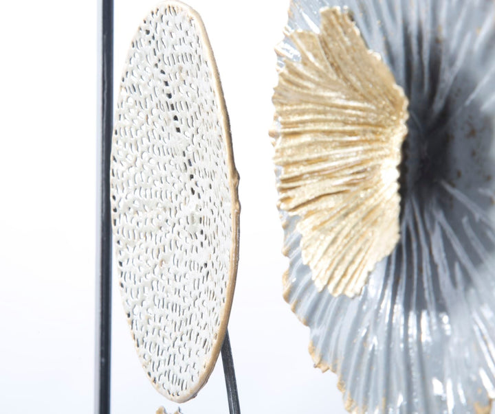 Wanddekoration Metall Blume rund