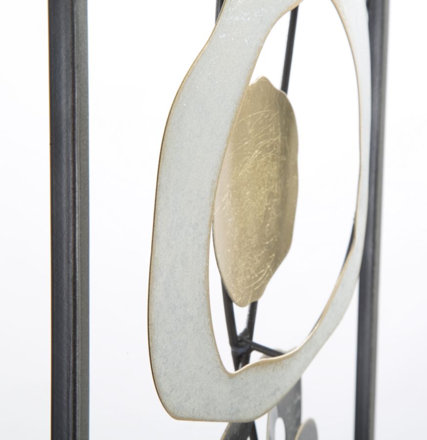 Abstrakte Geometrische Wanddekoration aus Metall im Rahmen