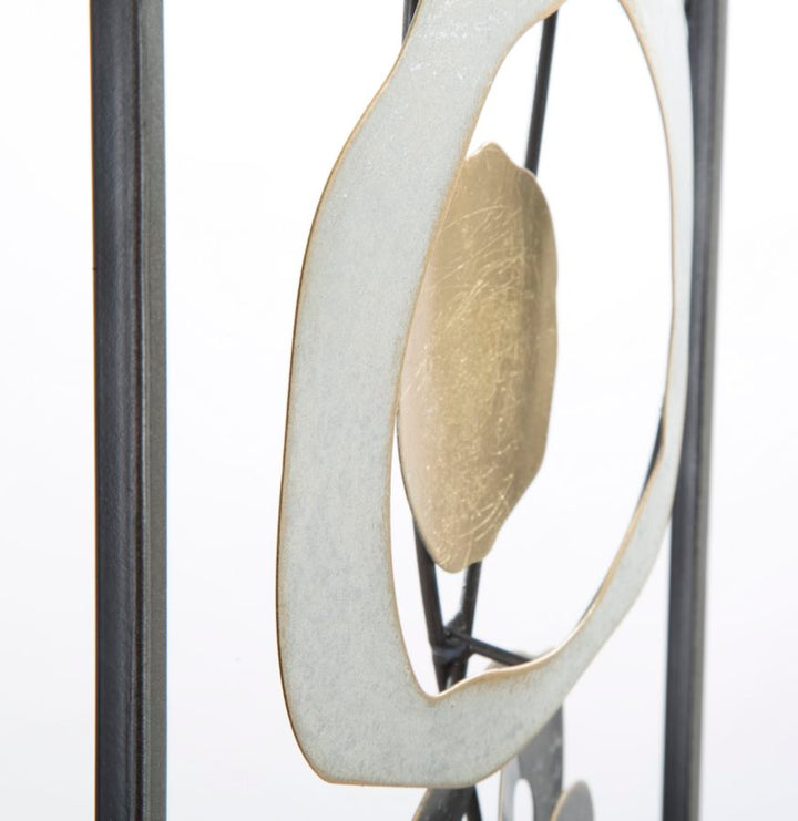 Abstrakte Geometrische Wanddekoration aus Metall im Rahmen