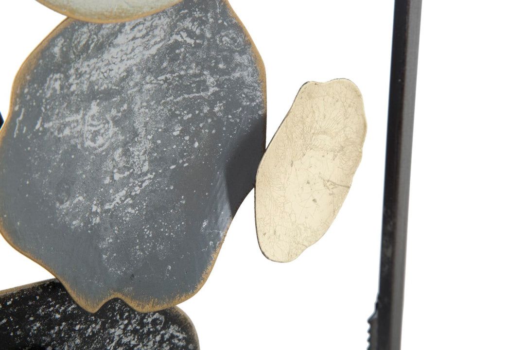 Abstrakte Geometrische Wanddekoration aus Metall im Rahmen