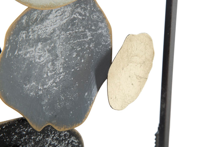 Abstrakte Geometrische Wanddekoration aus Metall im Rahmen
