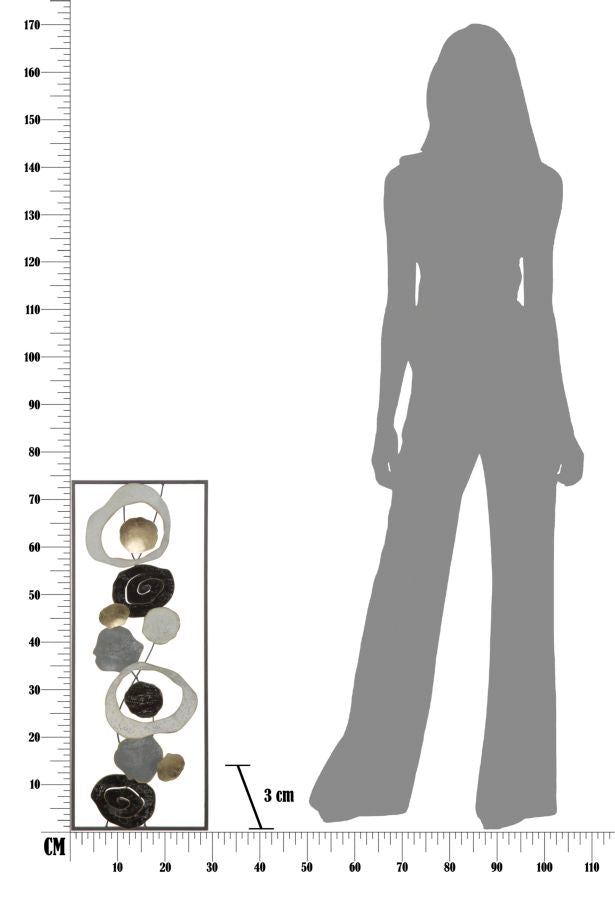 Abstrakte Geometrische Wanddekoration aus Metall im Rahmen