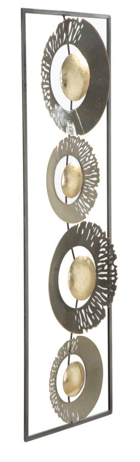 Runde Geometrische Wanddekoration aus Metall im Rahmen
