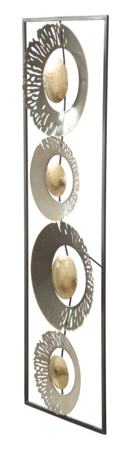 Runde Geometrische Wanddekoration aus Metall im Rahmen
