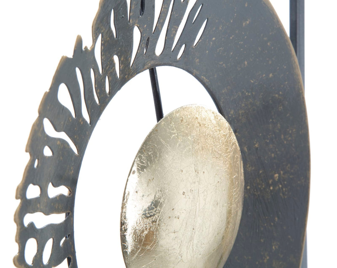 Runde Geometrische Wanddekoration aus Metall im Rahmen