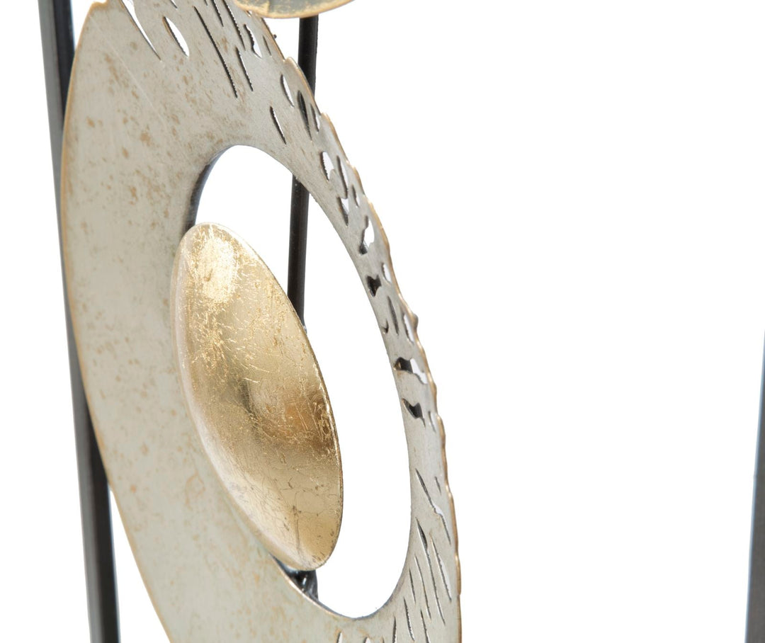 Runde Geometrische Wanddekoration aus Metall im Rahmen