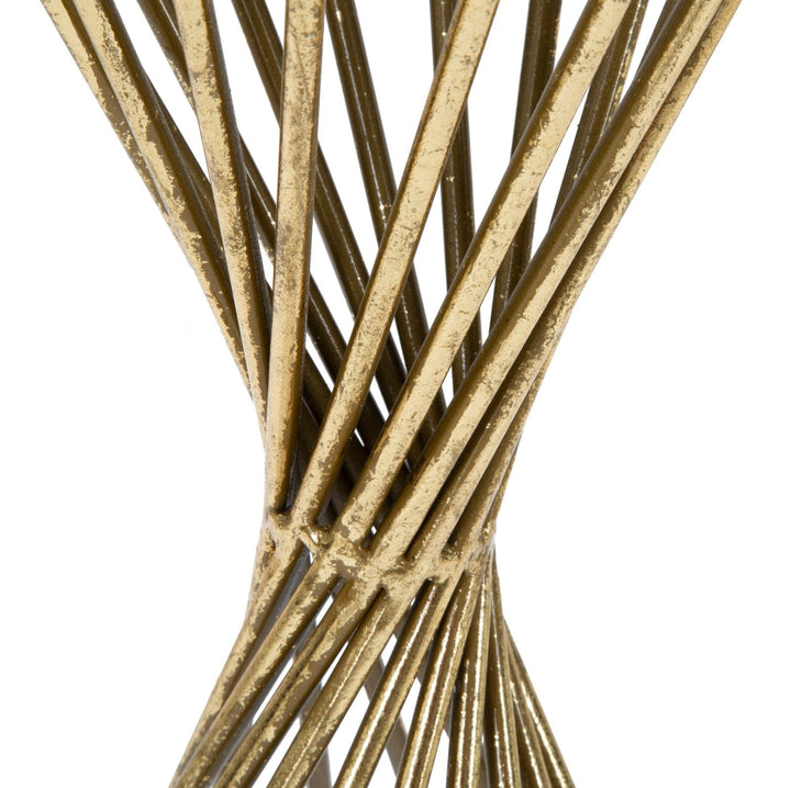 Geometrisches Tischchen aus Metall und Glas Gold