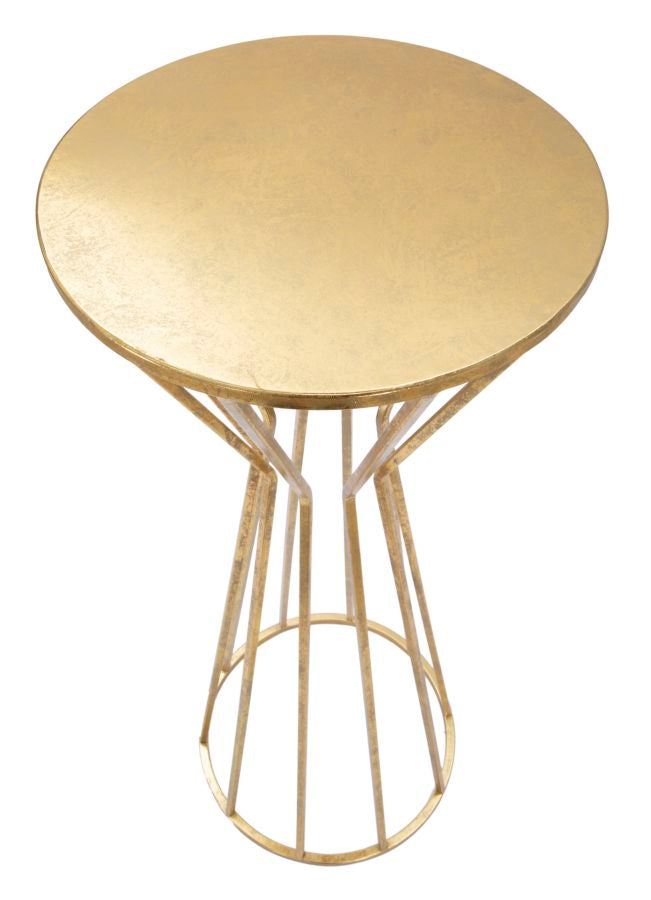 Geometrisches Tischchen aus Metall und Glas Gold