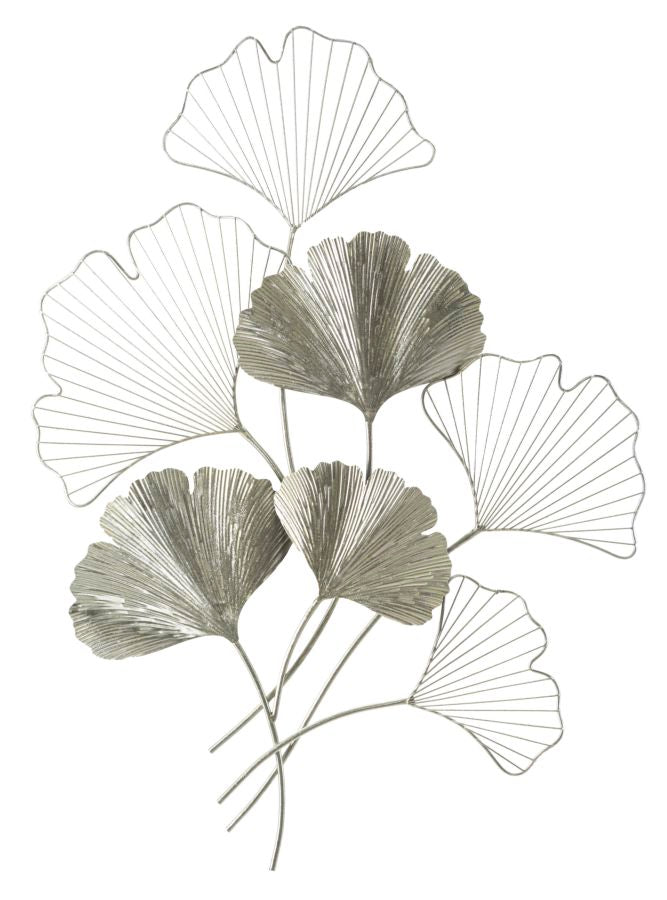 Silberne Blume & Blatt Wanddekoration (Modern Sculpture)