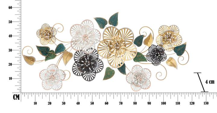 Metall Blumen & Blätter Wanddekoration