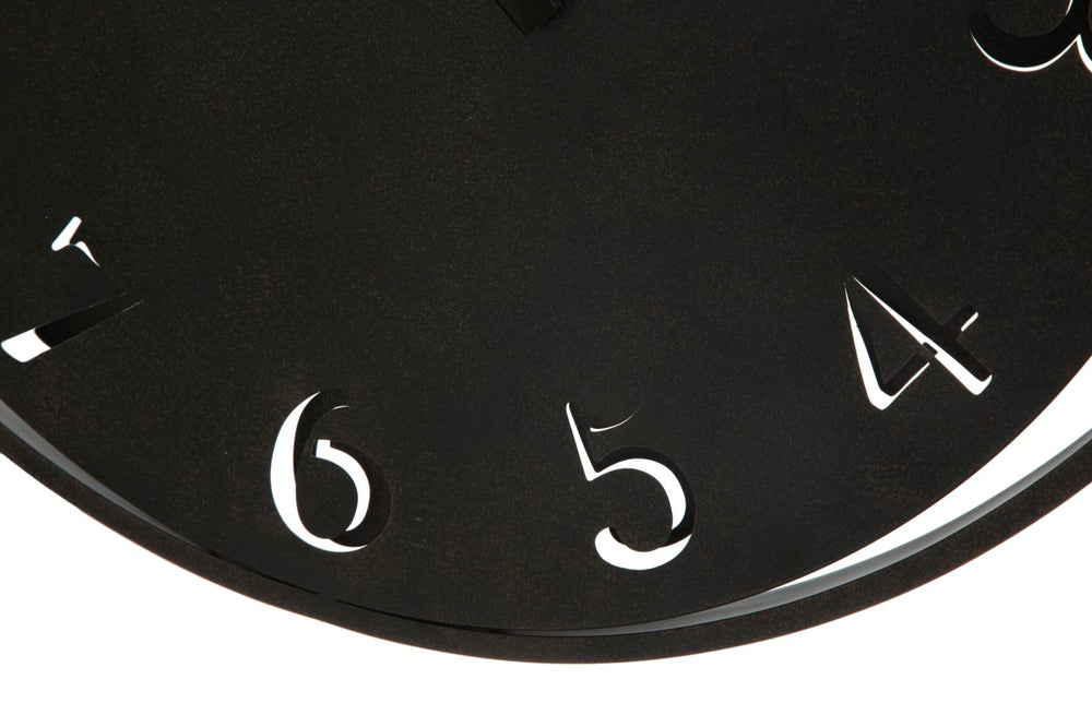 Schwarze runde Wanduhr aus Metall