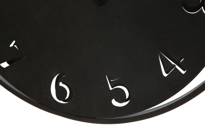 Schwarze runde Wanduhr aus Metall