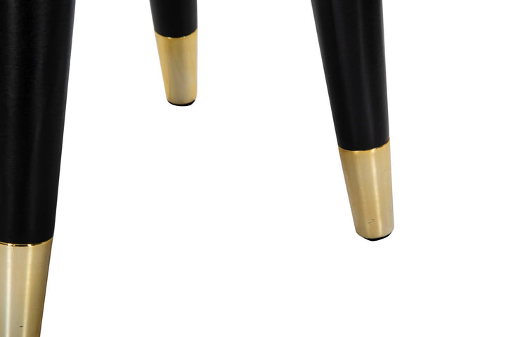 Creme Samt Rundhocker Mit Goldbasis Paris Akzentsitz