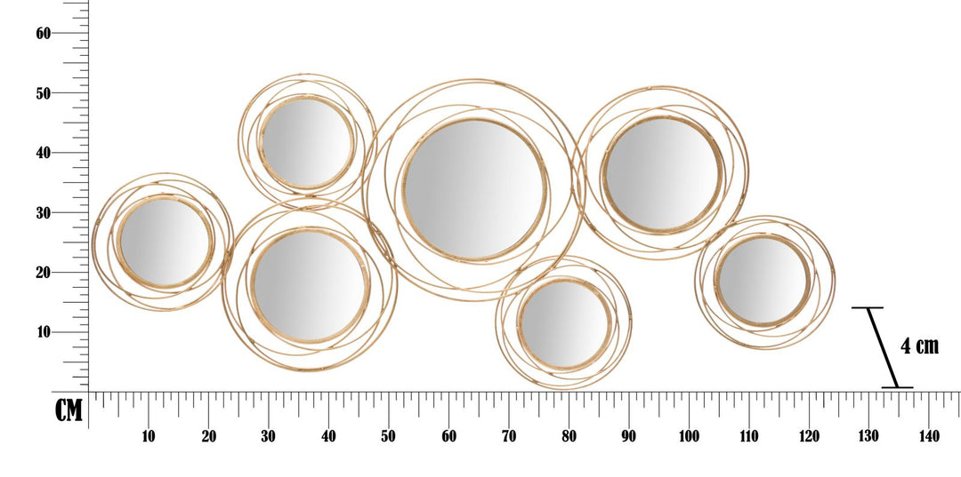 Kleine runde goldene Wandspiegel (moderne Dekoration)