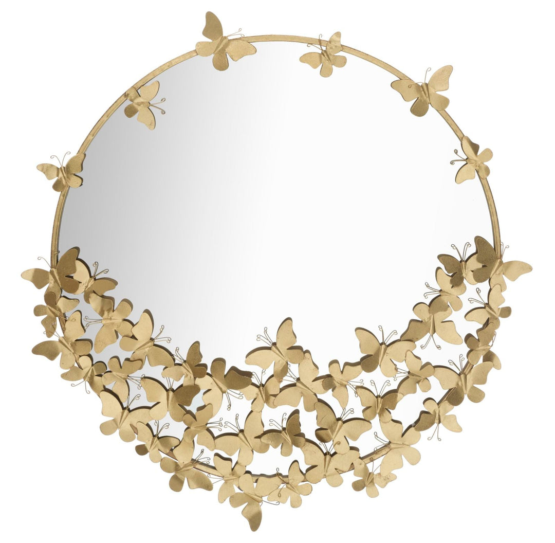 Gold Metall Schmetterling Runde Wandspiegel