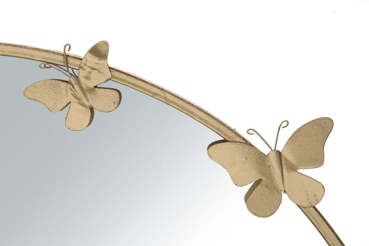 Gold Metall Schmetterling Runde Wandspiegel