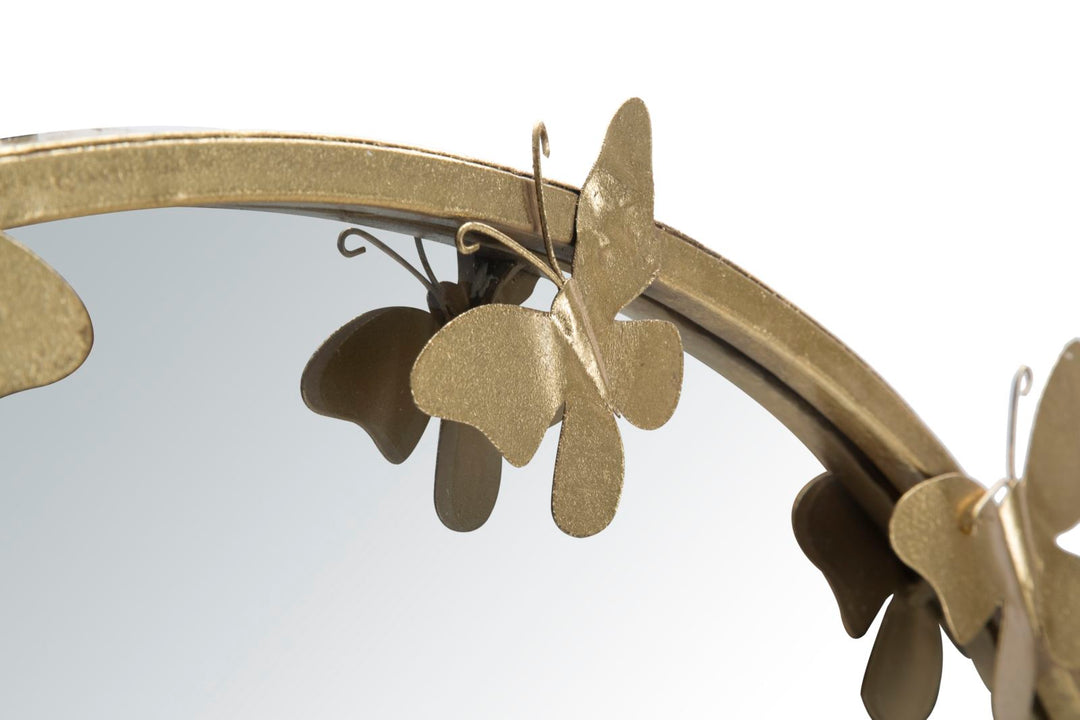 Gold Metall Schmetterling Runde Wandspiegel