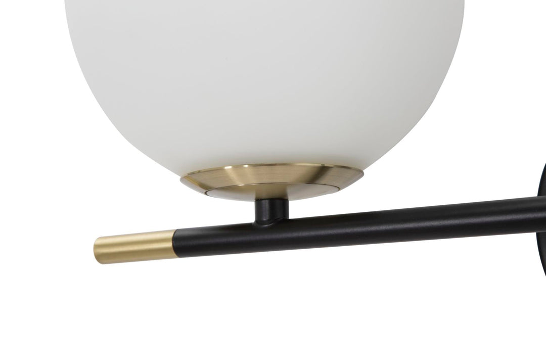 Gold und Schwarz Metall Wandlampe mit 2 Glühbirnen