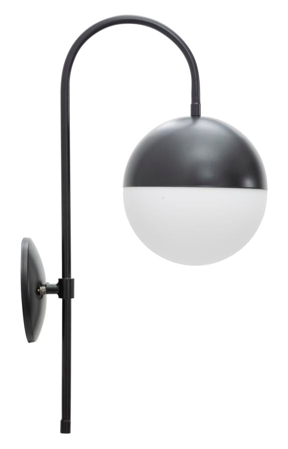 Schwarz Aussen Wandleuchte Gebogener Arm Darky Street