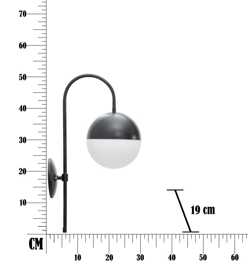 Schwarz Aussen Wandleuchte Gebogener Arm Darky Street