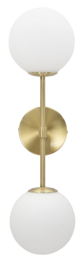Goldfarbene Metall-Wandleuchte mit 2 Glühbirnen