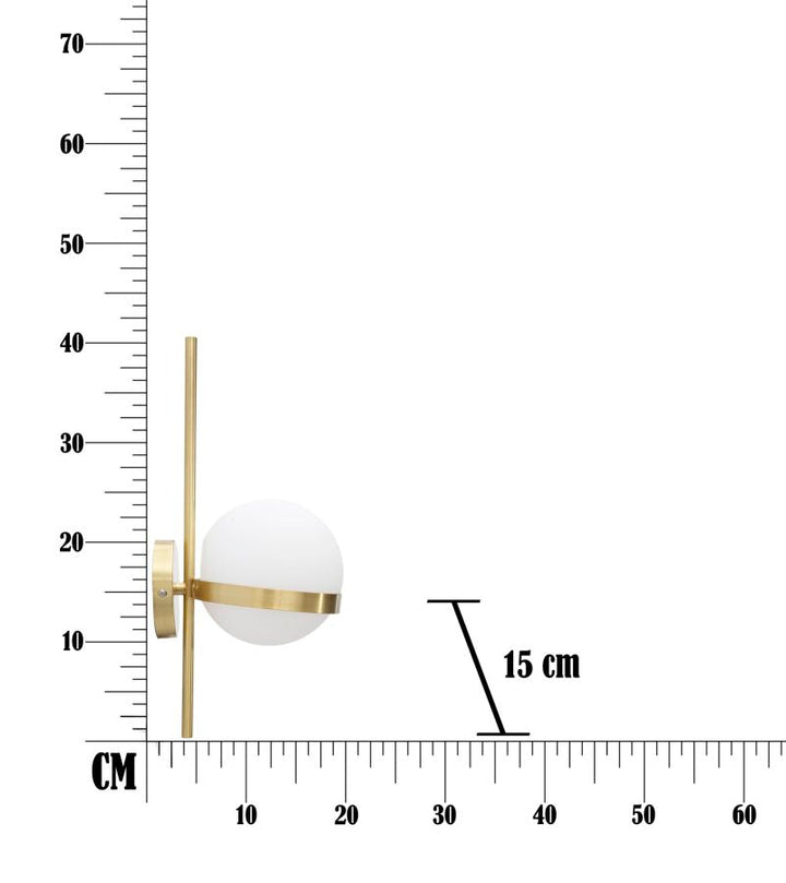 Goldfarbene Metall-Wandleuchte