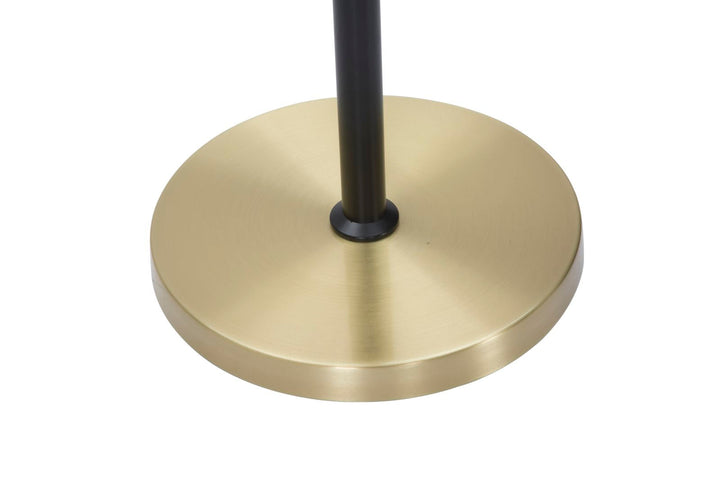 Stehlampe aus schwarzem und goldenem Metall mit 5 Glühbirnen
