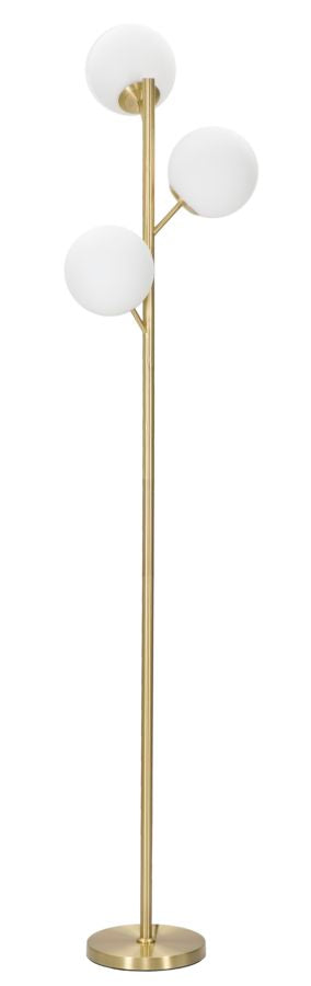Goldene Metall-Stehlampe mit 3 Glühbirnen