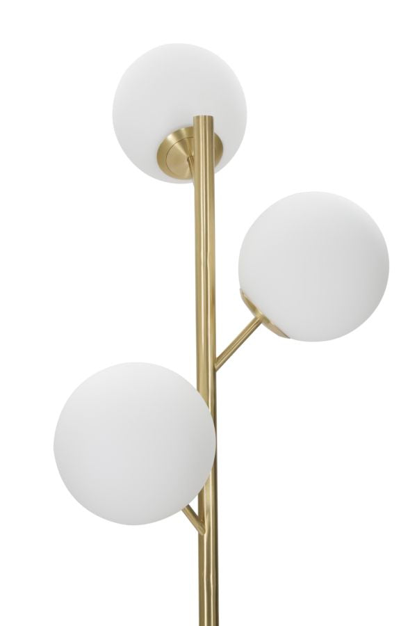 Goldene Metall-Stehlampe mit 3 Glühbirnen