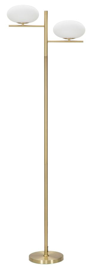 Goldene Metall Stehlampe mit 2 Lichtern