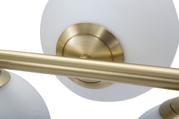 Goldene Metall-Deckenleuchte mit 7 Glühbirnen