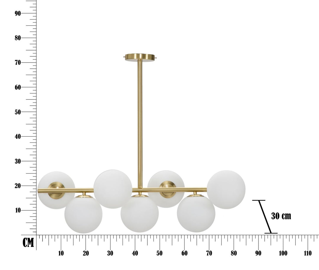 Goldene Metall-Deckenleuchte mit 7 Glühbirnen
